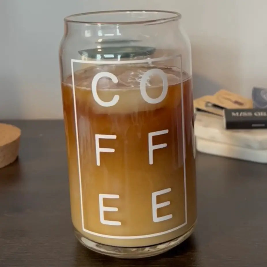 "COFFEE" Can Glass