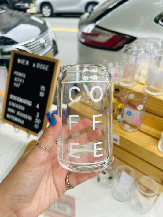 "COFFEE" Can Glass