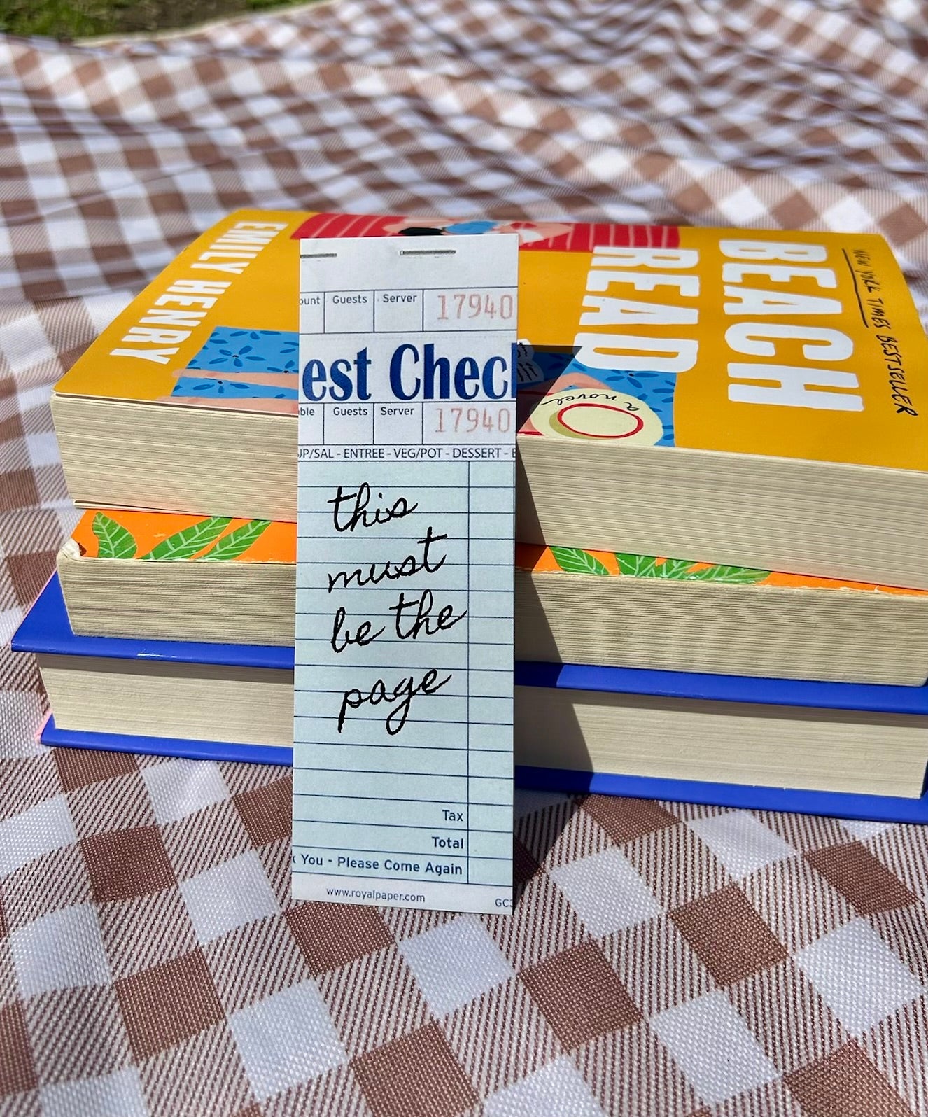 "This must be the page" Receipt Bookmark