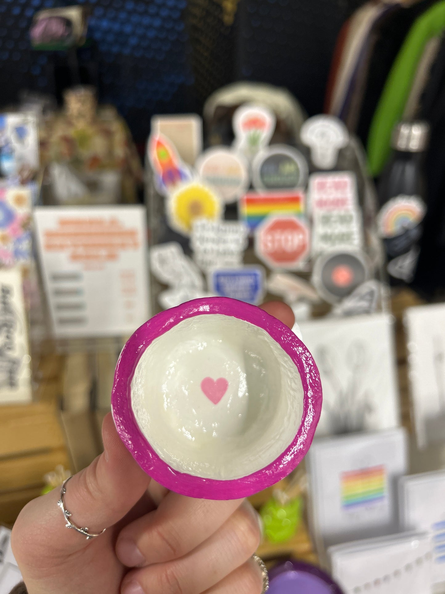 Pink Stripe Match/Toothpick Holder