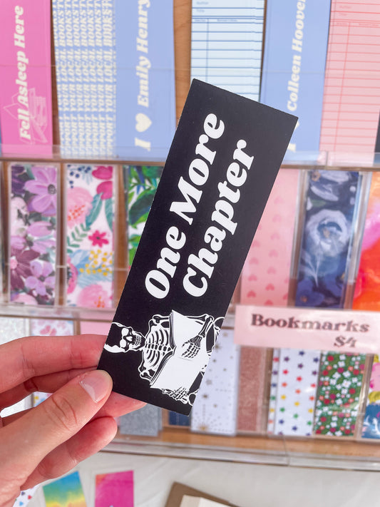 One More Chapter Skeleton Bookmark