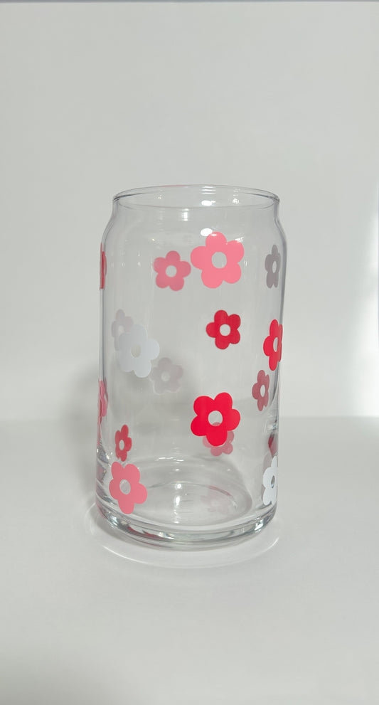 Pink Mini Flower Can Glass