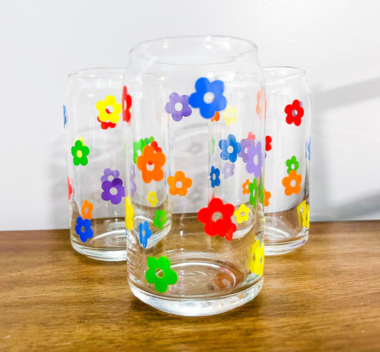 Rainbow Mini Flowers Glass