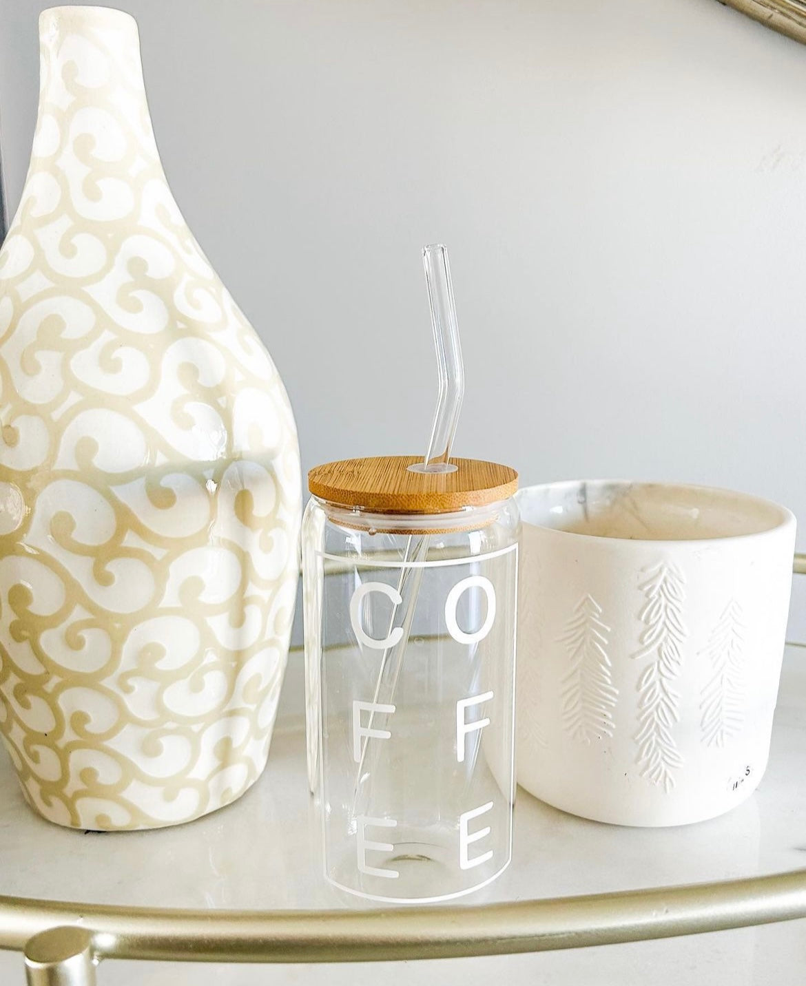 "COFFEE" Can Glass