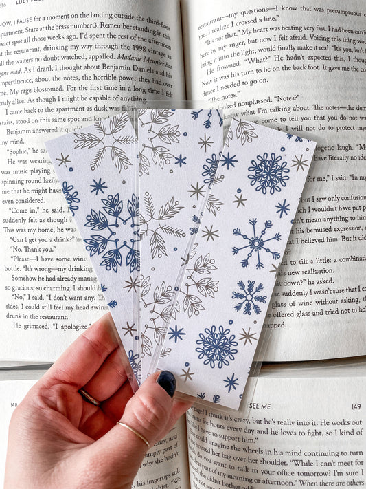 Silver Foil Snowflake Bookmark