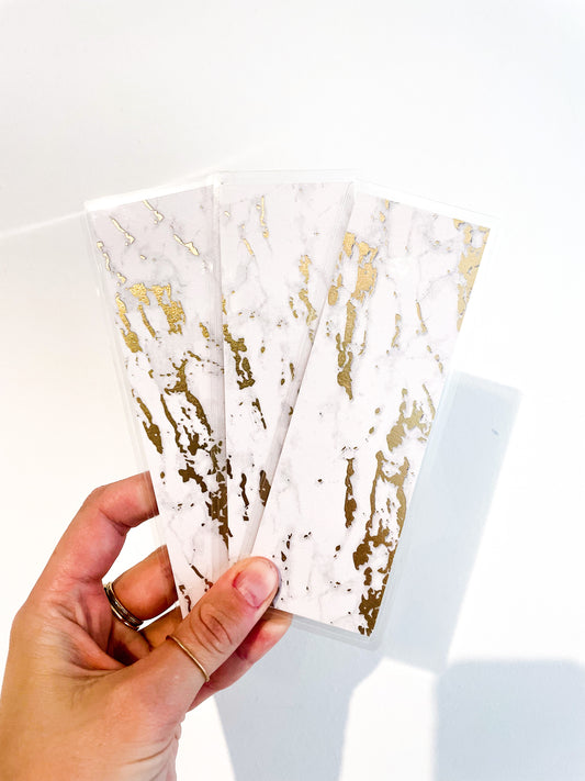 Gold Foil Marble Bookmark