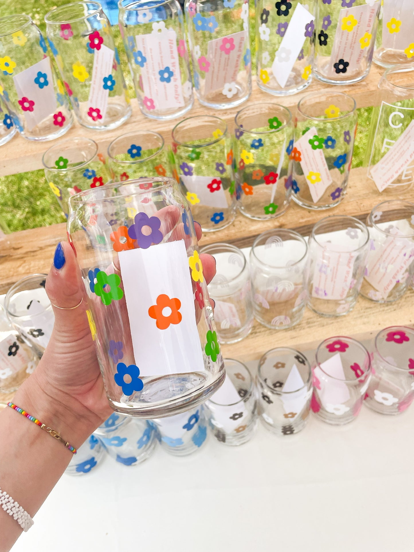 Rainbow Mini Flowers Glass