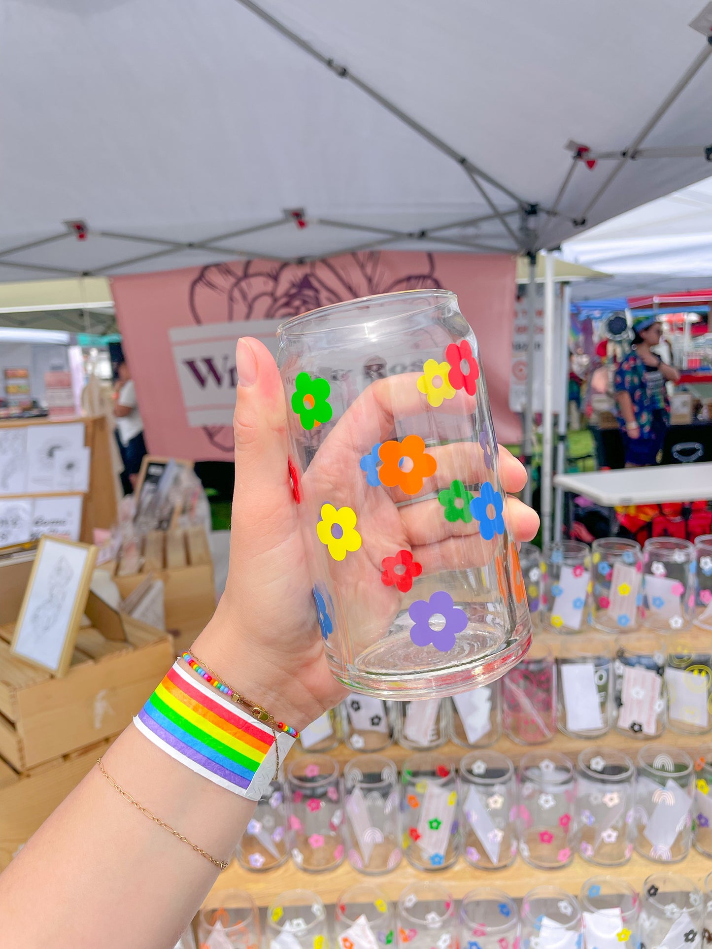 Rainbow Mini Flowers Glass