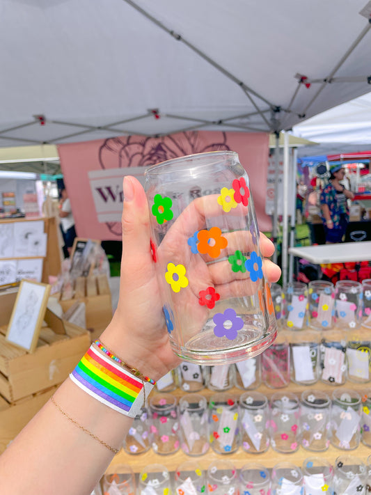 Rainbow Mini Flowers Glass