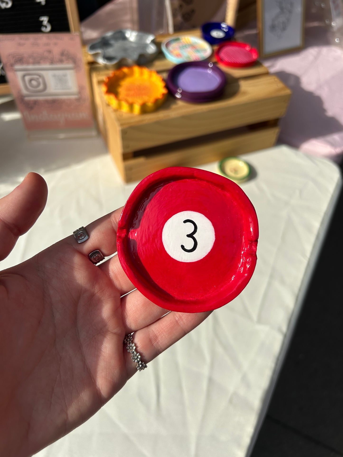 3 Pool Ball Ash Tray