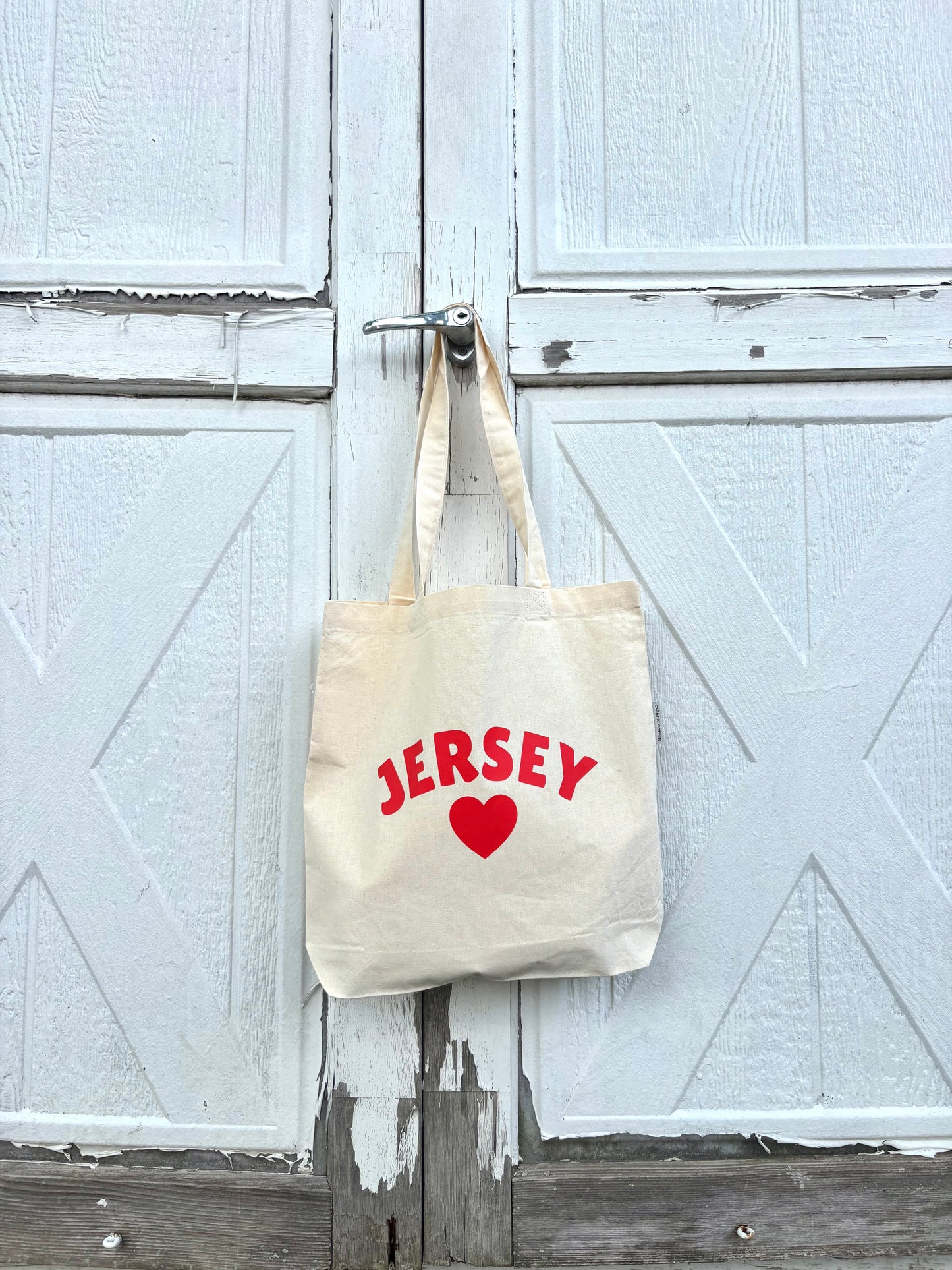 Jersey Heart Canvas Tote Bag