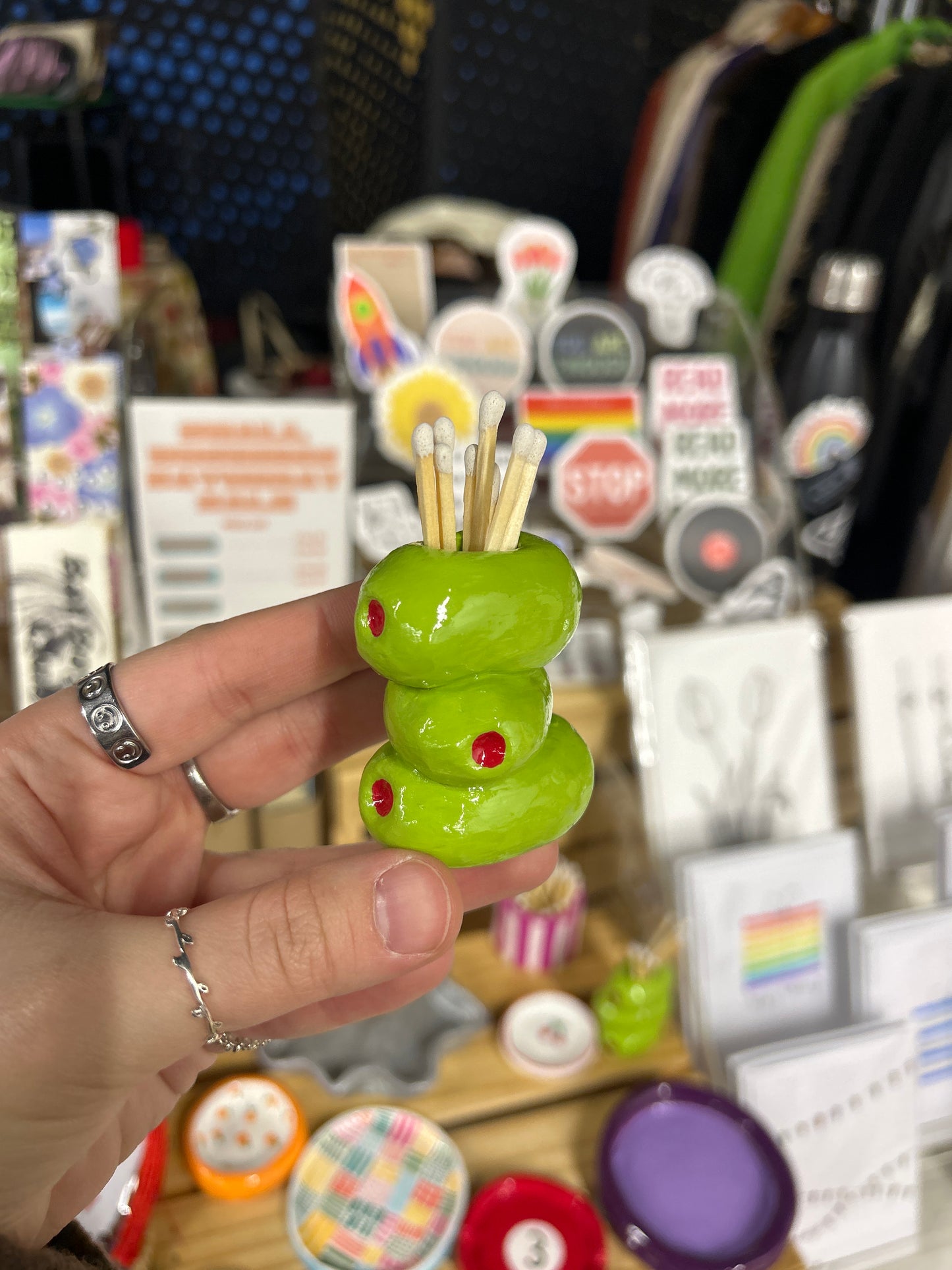 Olive Match/Toothpick Holder