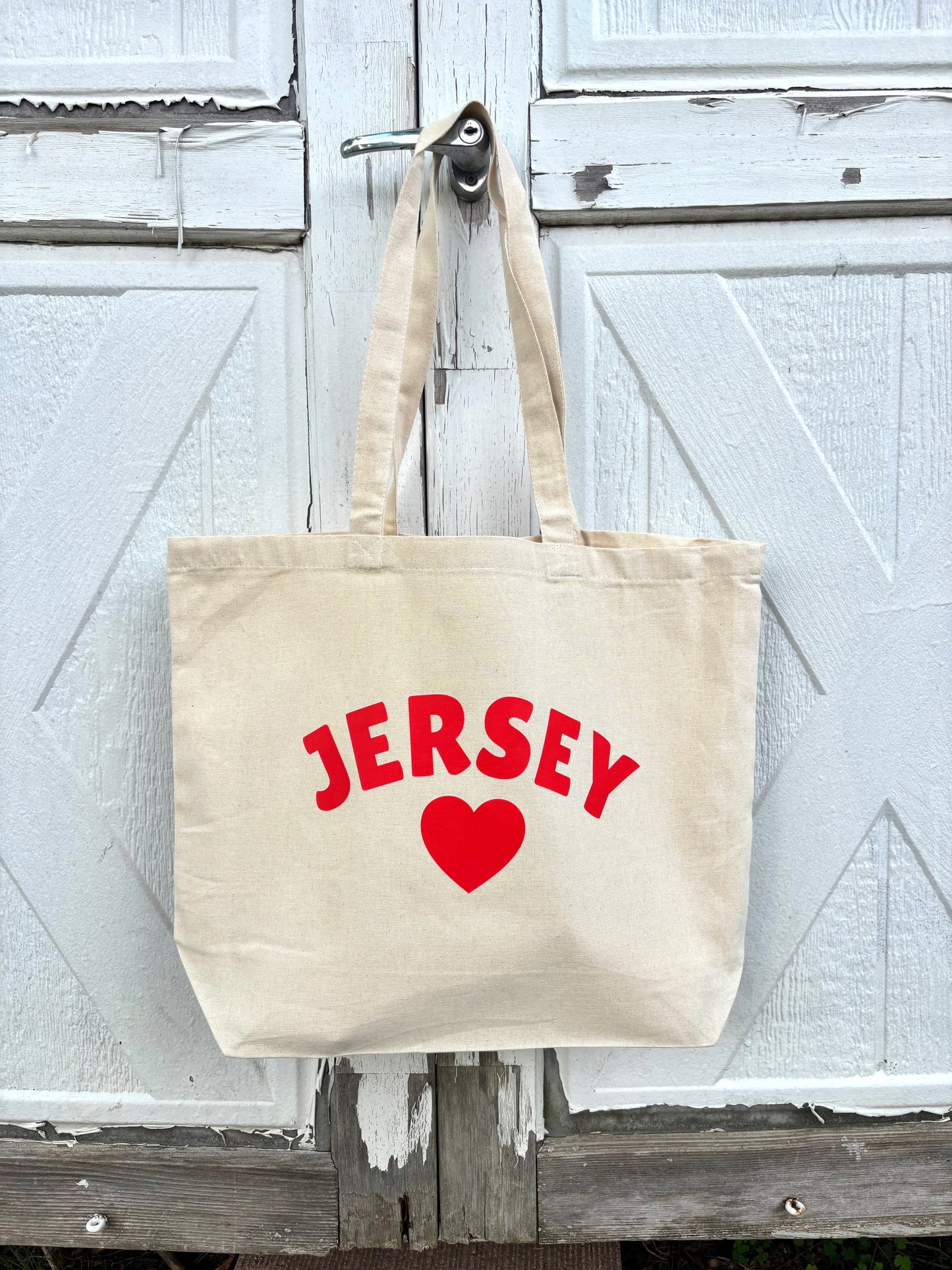 Jersey Heart Canvas Tote Bag
