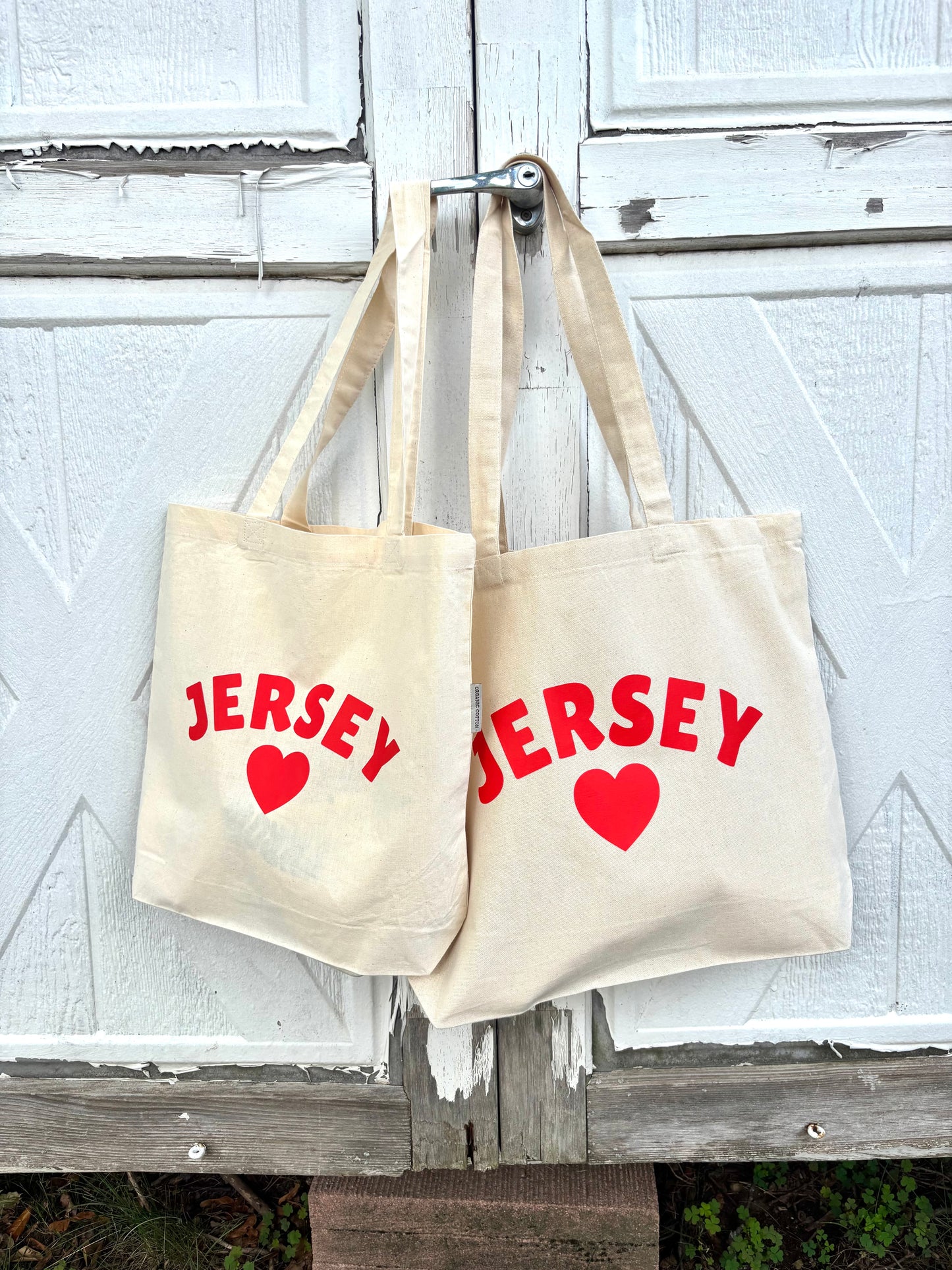Jersey Heart Canvas Tote Bag
