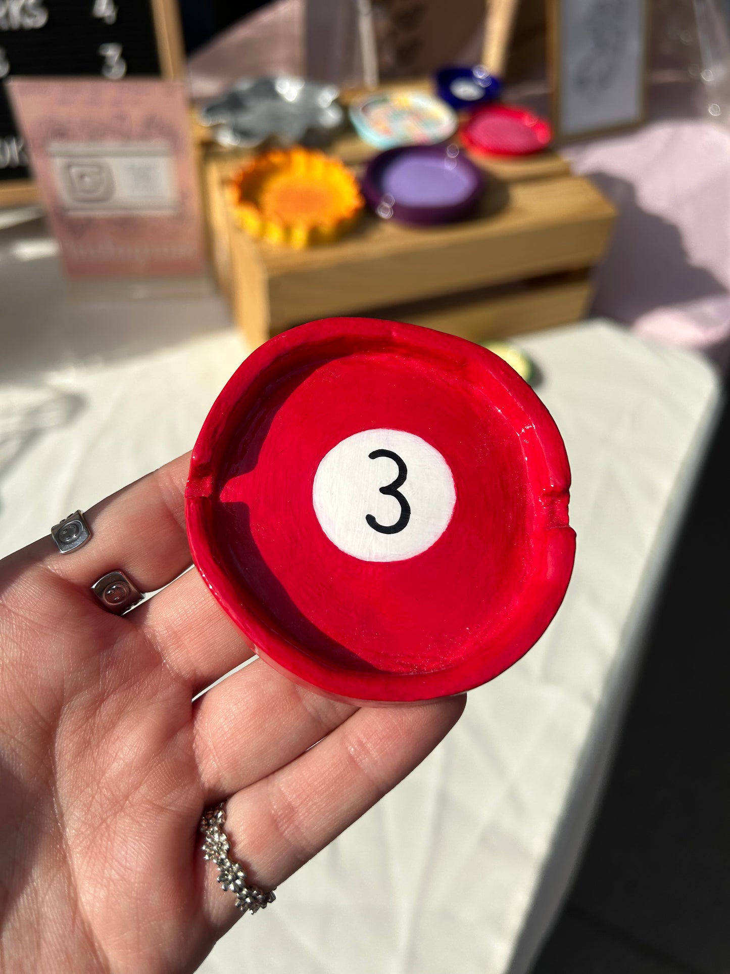 3 Pool Ball Ash Tray