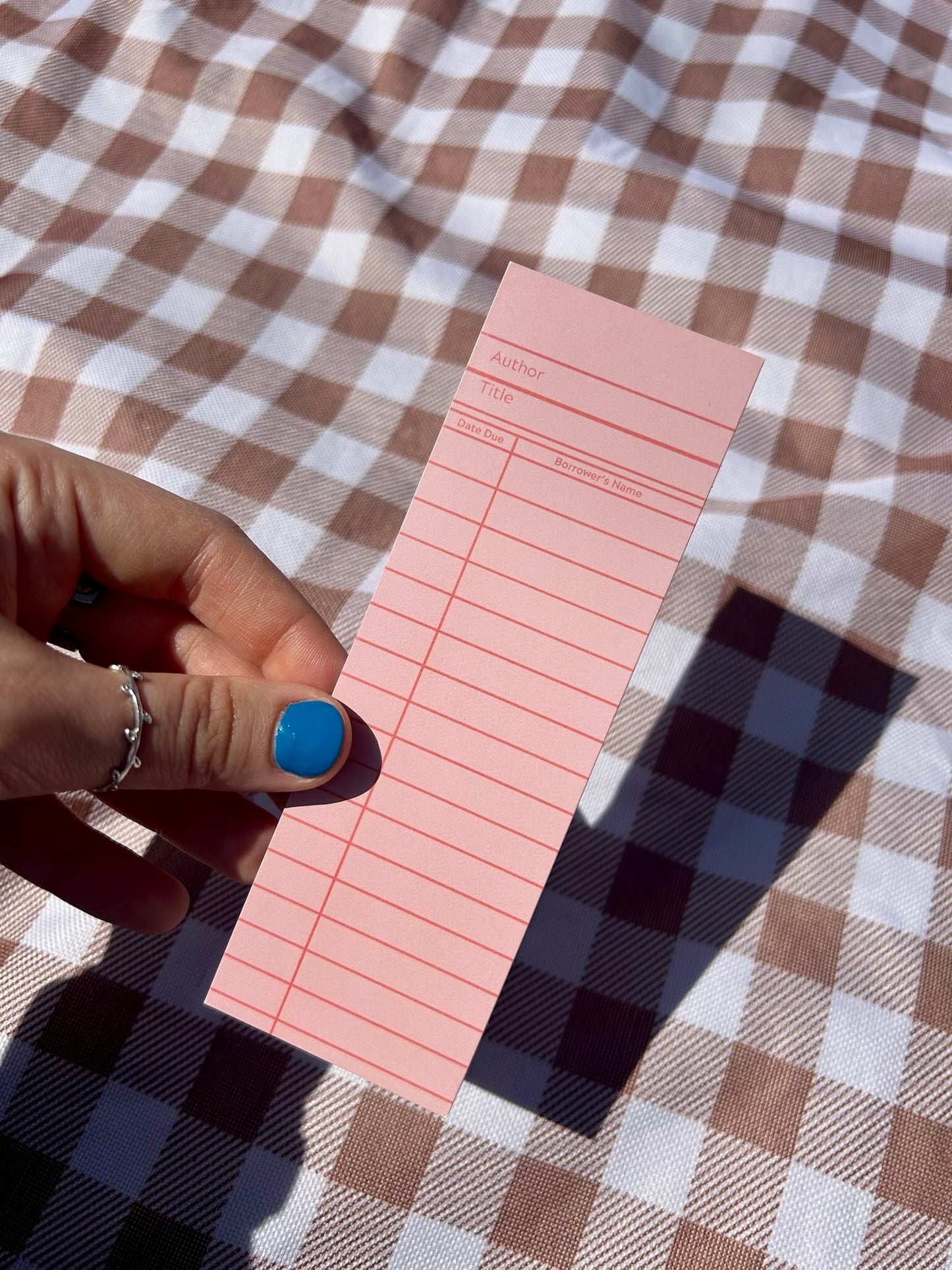 Library Book Card Bookmark