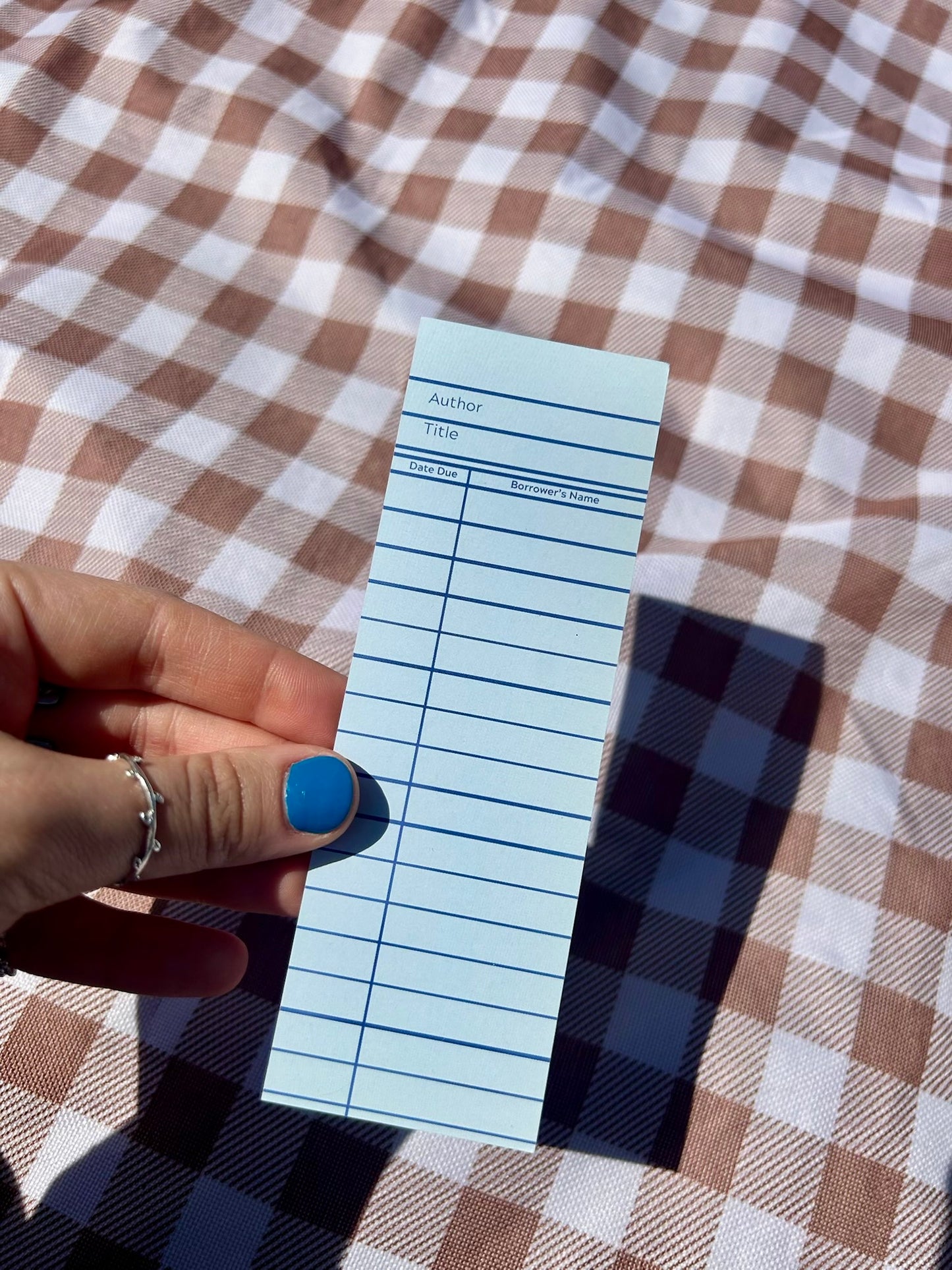 Library Book Card Bookmark