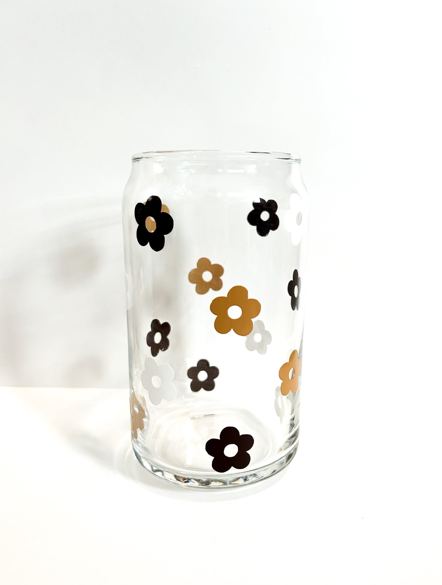 Neutral Mini Flowers Can Glass