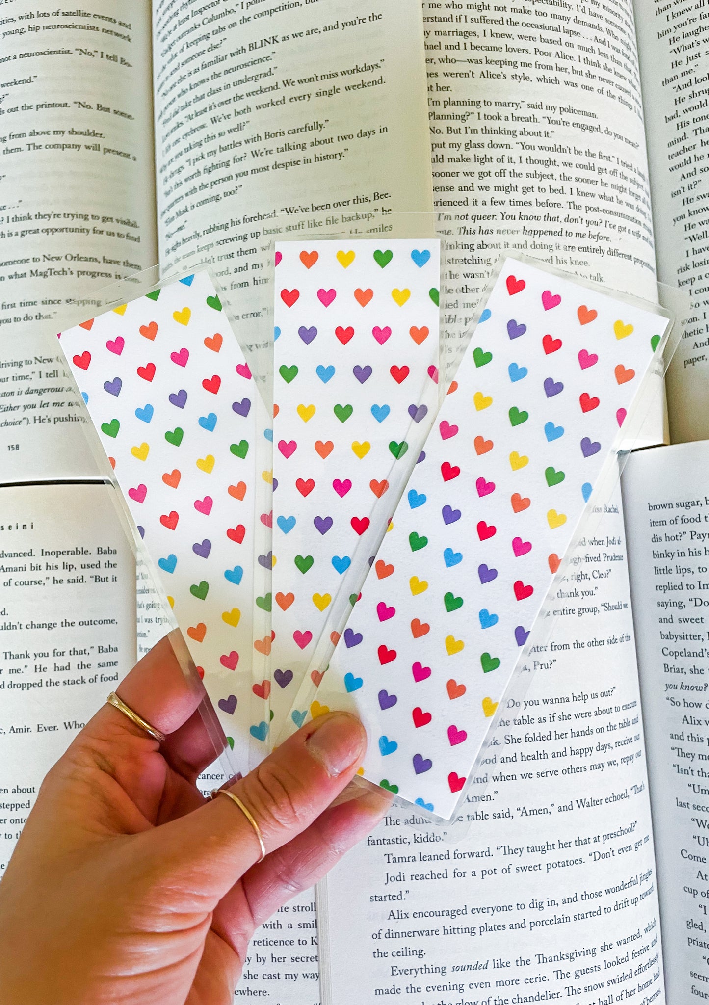 Rainbow Hearts Bookmark