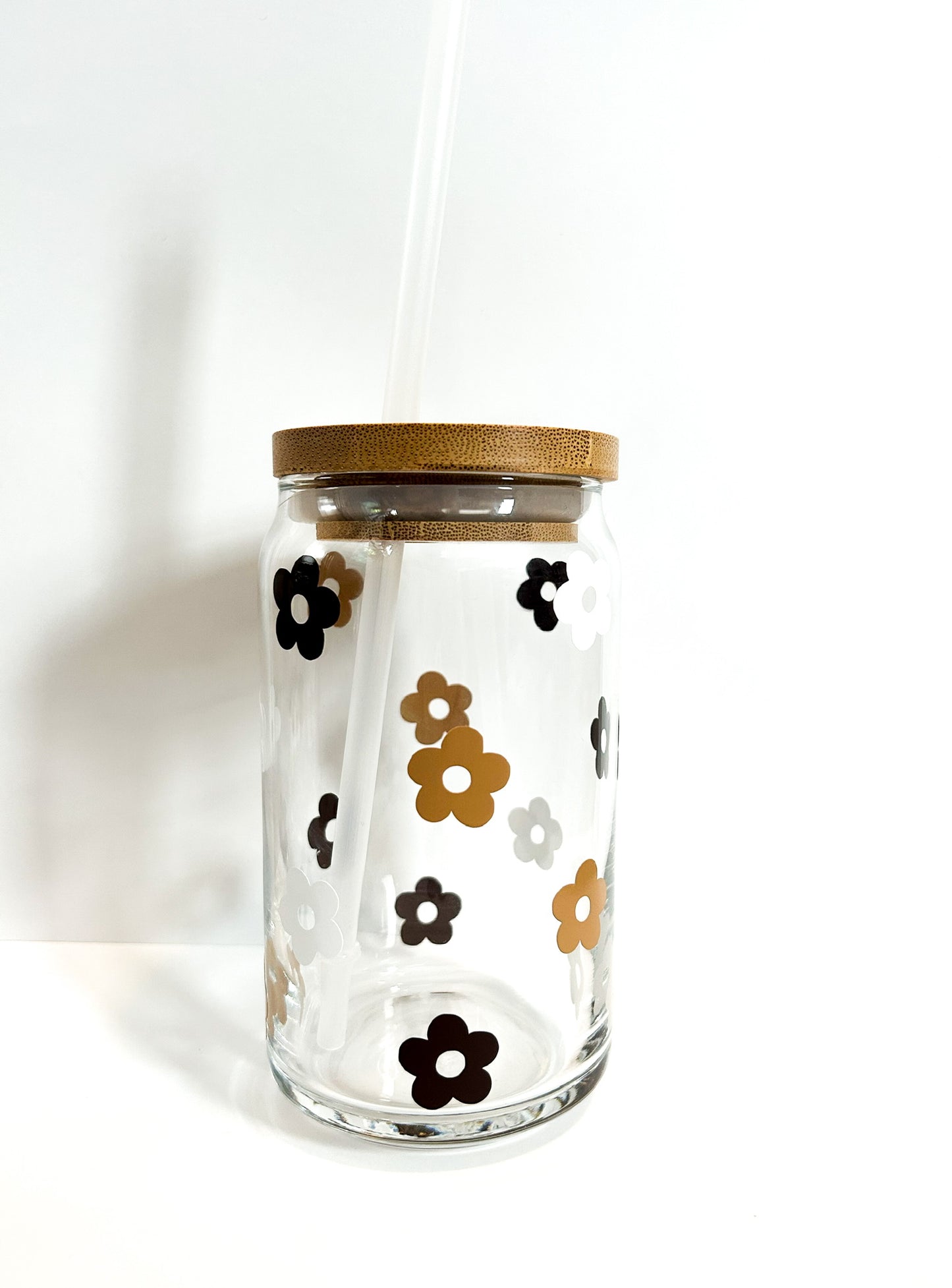 Neutral Mini Flowers Can Glass