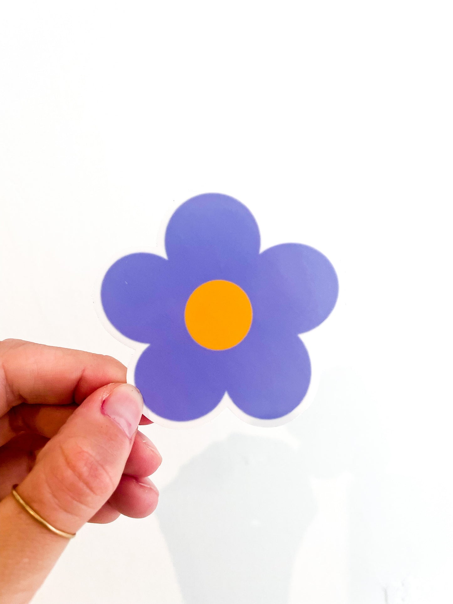 Purple Retro Flower Sticker