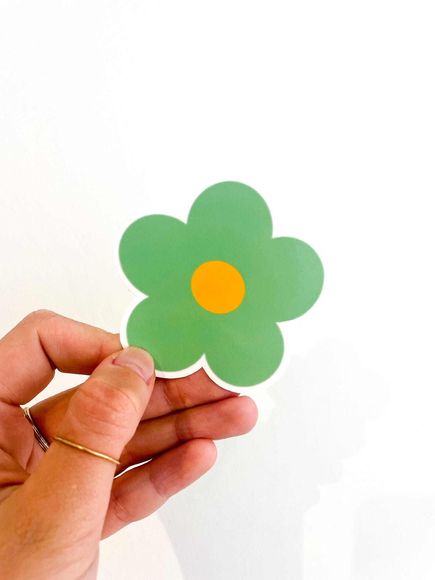 Green Retro Flower Sticker